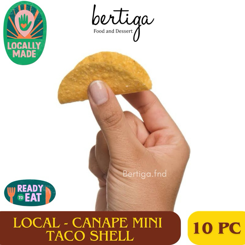 

(READY STOCK) Canapé Mini Taco Shell / Hard Shell Yellow Corn 6cm isi 10pcs/pack - LOCAL