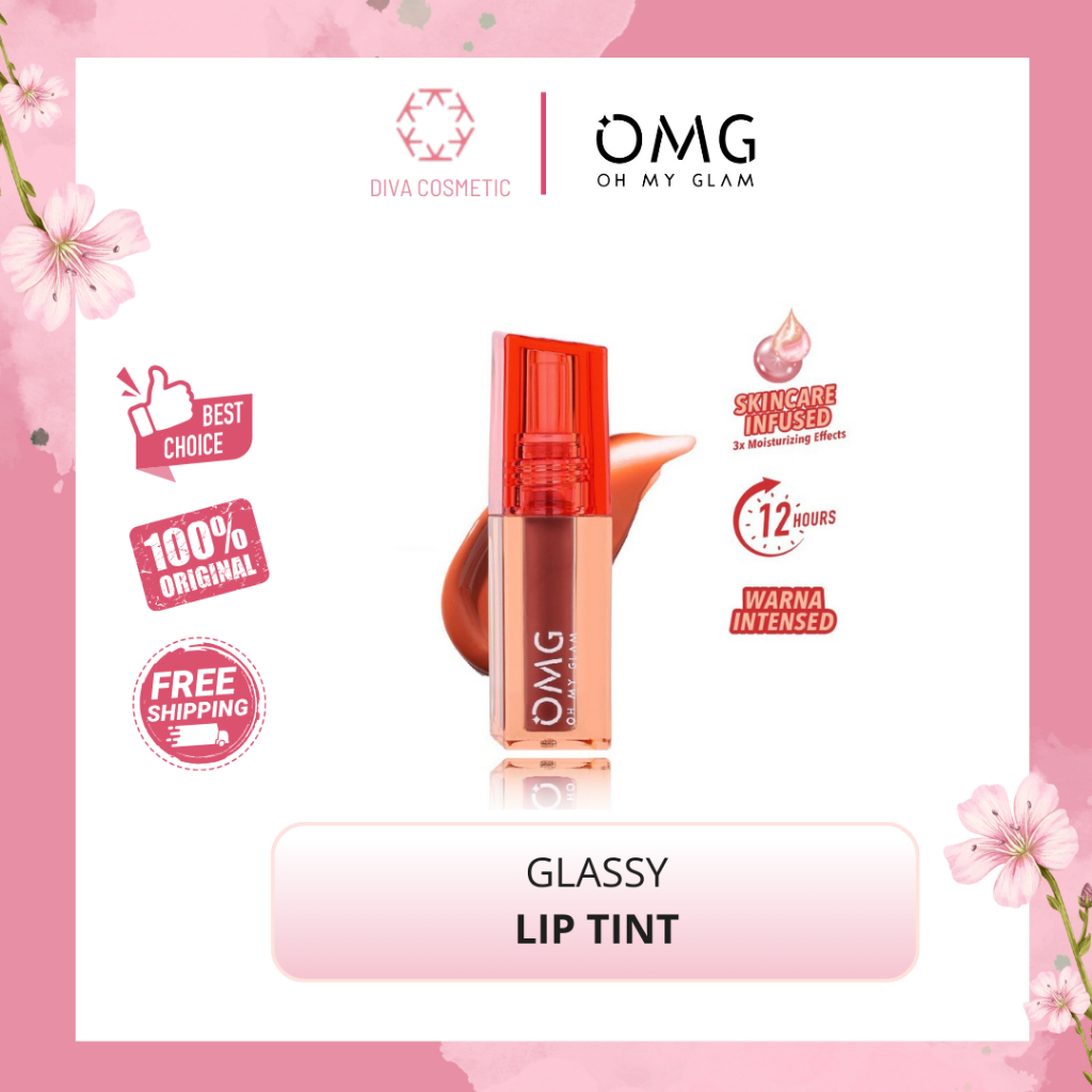 DIVA - OMG OH MY GLAM Glassy Lip Tint 2g - Lip Tint Warna Intense Tahan 12 Jam, Skincare Infused