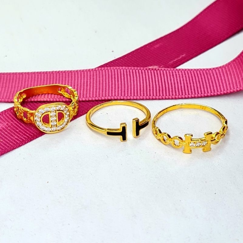 Cincin Emas Asli Terbaru Hermesien Wanita Emas Spiral kadar 375