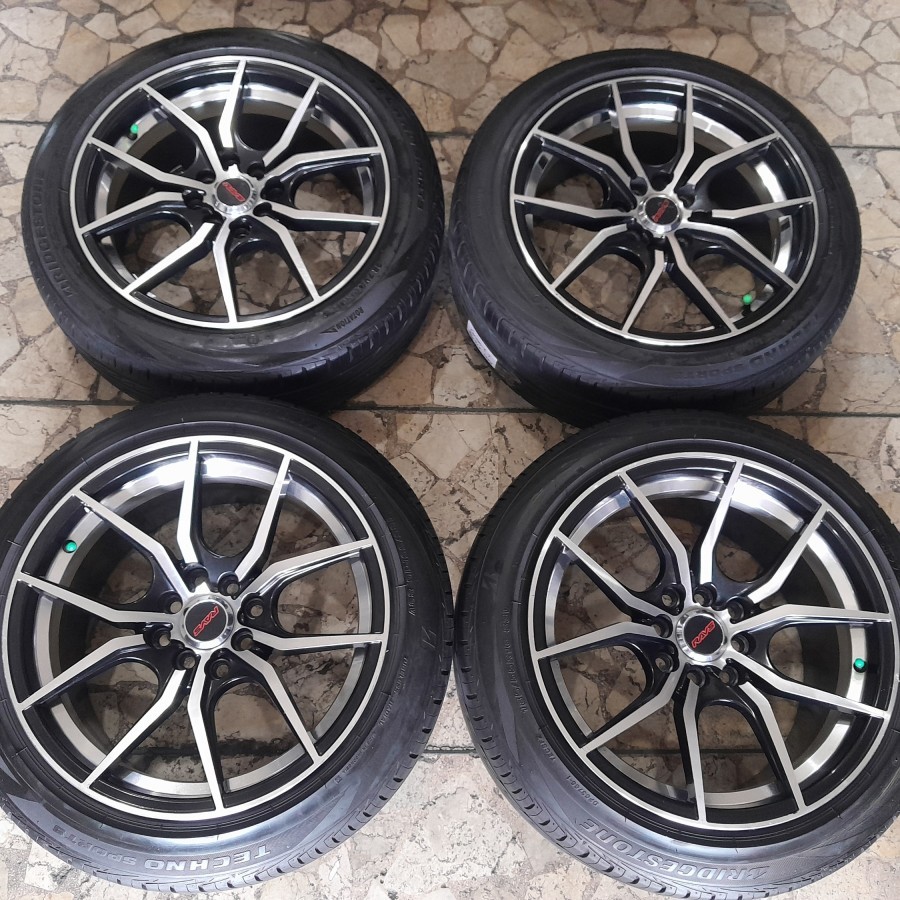 VELG MOBIL RACING SEKEN BEKASAN RING 16 PCD 4X100 4X114 B/P PAKET BAN BRIDGESTONE 185 55 R16 BUAT JA