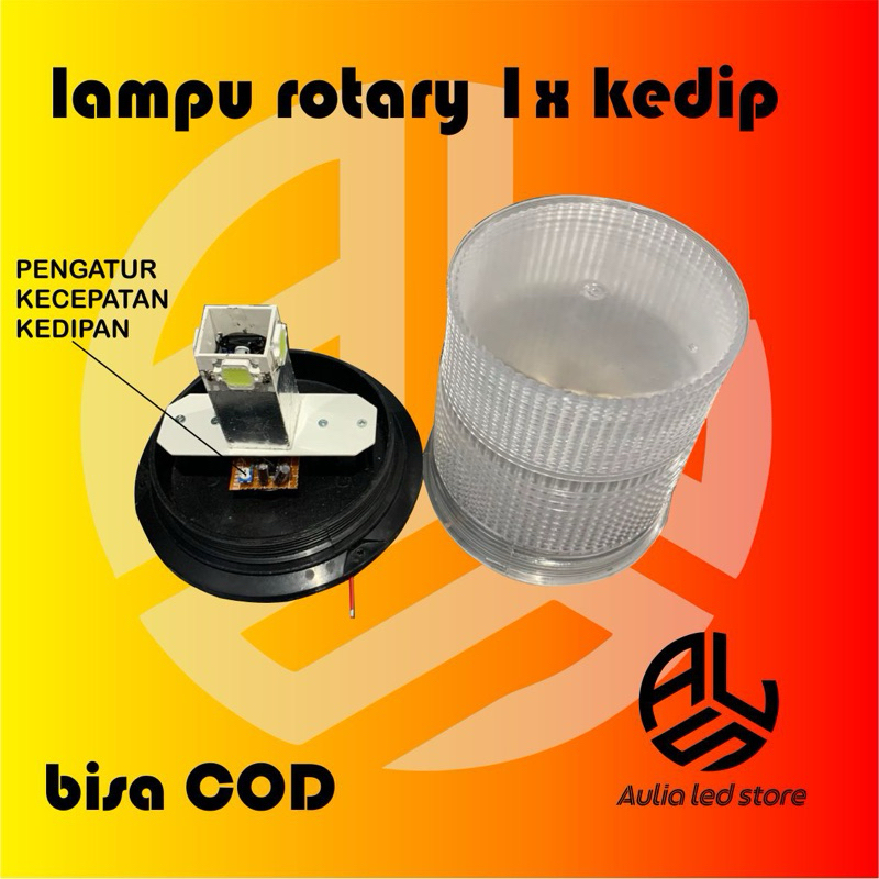 LAMPU ROTARY BLITZ 1x KEDIP TOPLES MIKABESAR SATU KALI KEDIP ADA PENGATUR KECEPATAN KEDIPAN BISA 12/