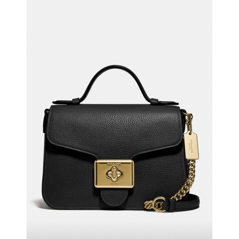 COACH CASSIDY TOP HANDLE BLACK CROSSBODY BAG / COACH BAG / TAS COACH