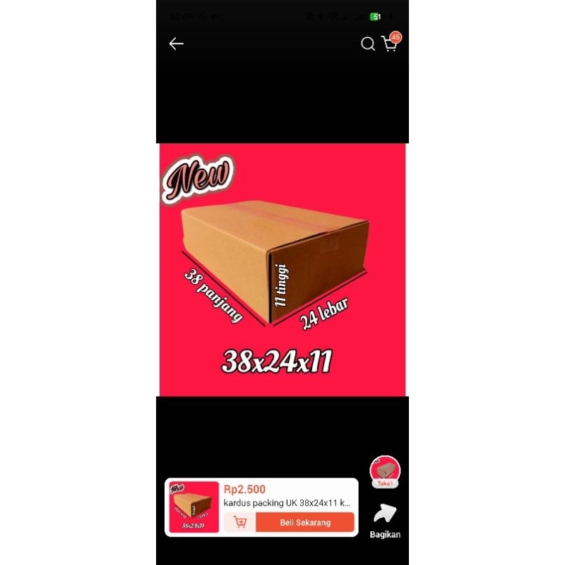 

Packing Berbayar (Box+air cushion+bubble wrap)