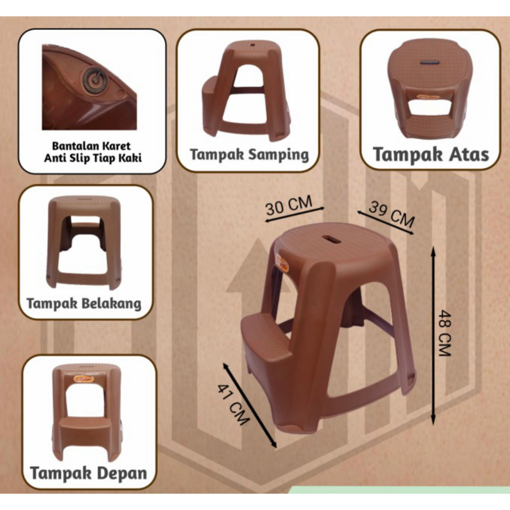 Bangku Nongkrong / Bangku Tangga Anak / Kursi Tangga Nongkrong Plastik