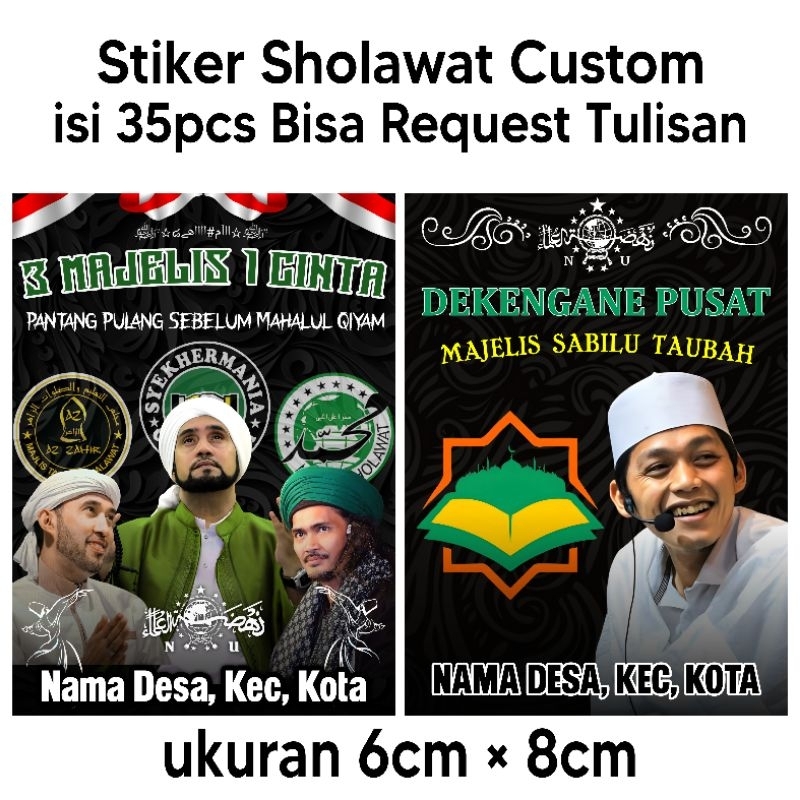 

isi 35pcs Stiker Sholawat Bisa Request Tulisan