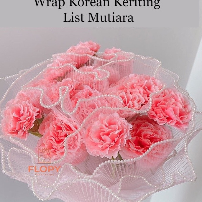 

Stock Banyak 28 cm x 5 Yard Wrap Korean Keriting List Mutiara Wrapping Mesh Buket Bunga