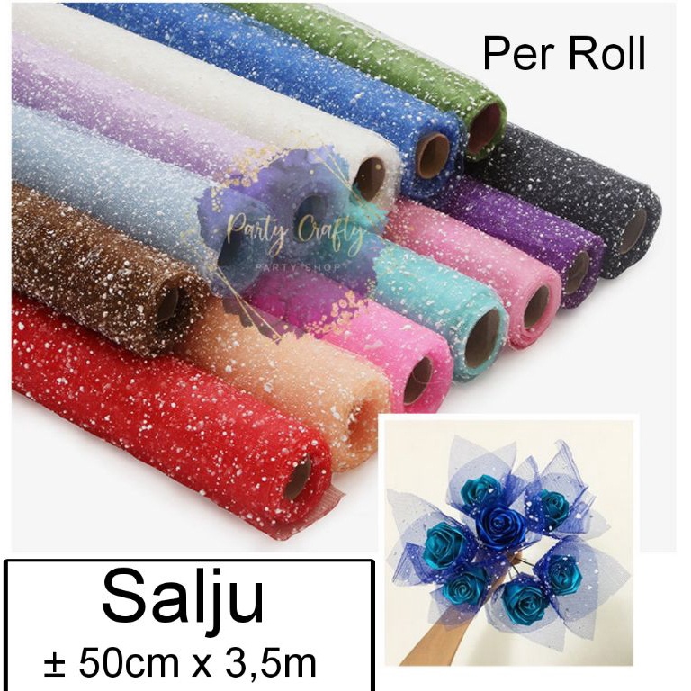 

Stock Banyak 1 ROLL Flower Wrapping Paper Jaring Spider Korea Dots Salju Spider Mesh Roll Kertas Buket Bunga Florist Korean Jaring Net Roll Flower Wrapping Buket Bouquet