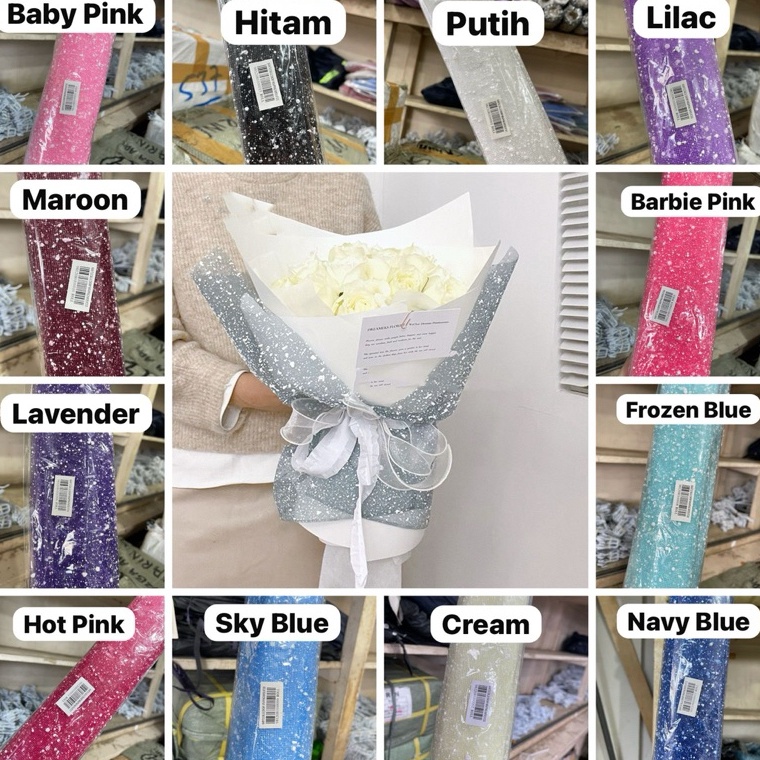 

Dijamin Murah KERTAS BUKET KAIN TILE SNOW dijual per ROLL 5 cm x 37 m