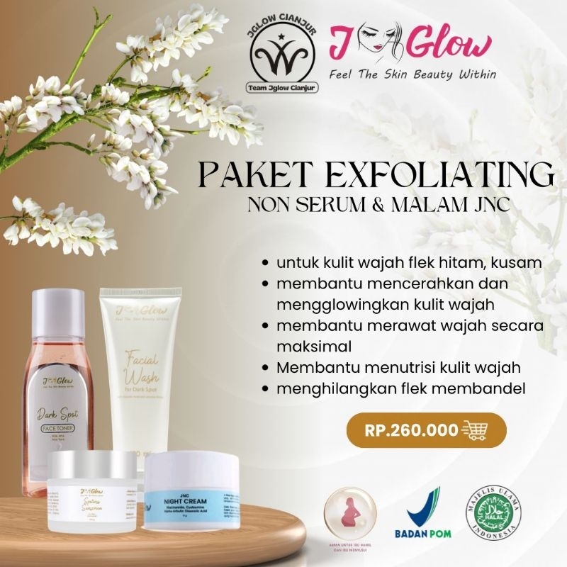 J-glow PAKET EXFOLIATING ( non serum + malam jnc)