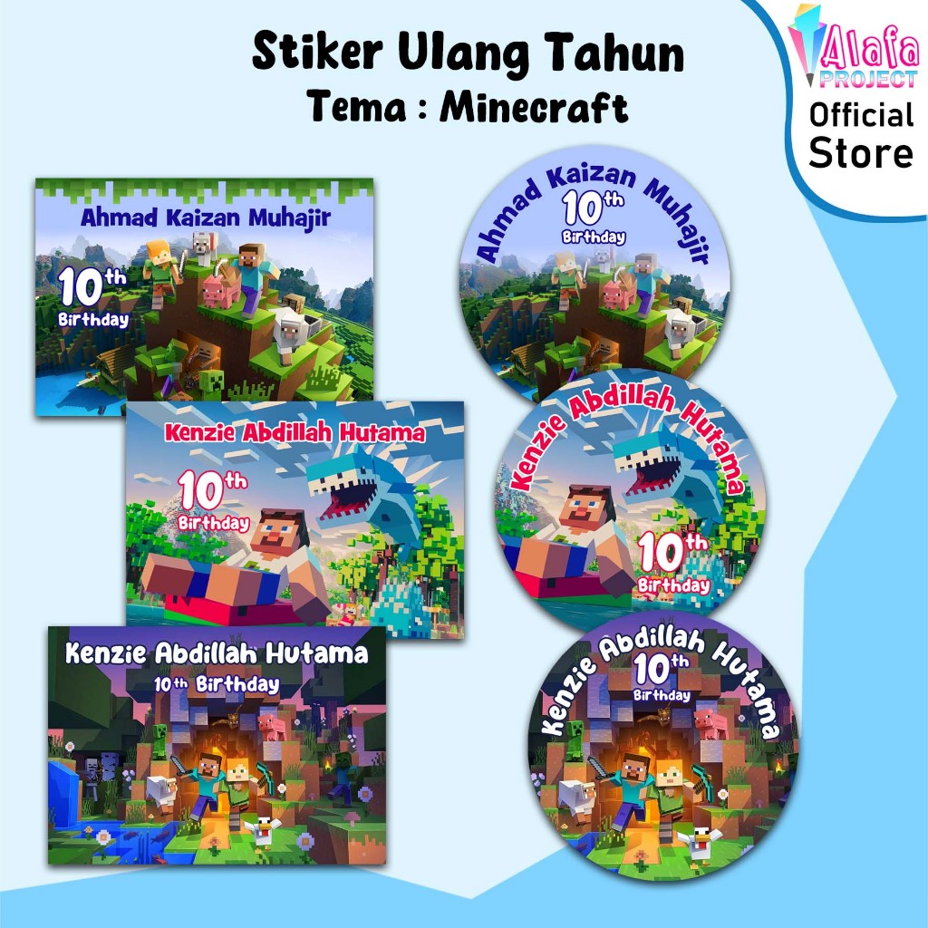 

Alafaproject Stiker Ulang Tahun Tema Minecraft Bebas Custom