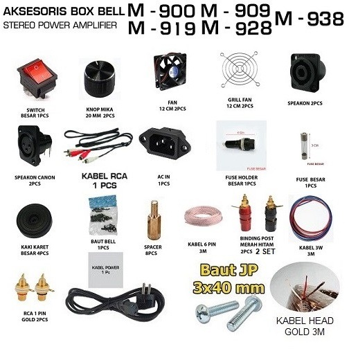 Perlengkapan Box BELL M-900 / M-919 / M-928 / M-938 Aksesoris Acessoris Box Bell