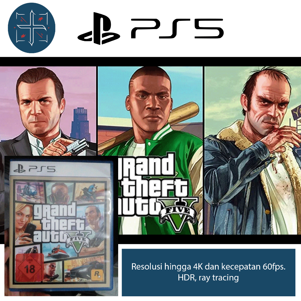 BD Kaset PS5 GTA V  – Main GTA Five dengan Grafik Terbaik (GTA / GTA 5 / GTA V/ GTA LIMA / BD Kaset 