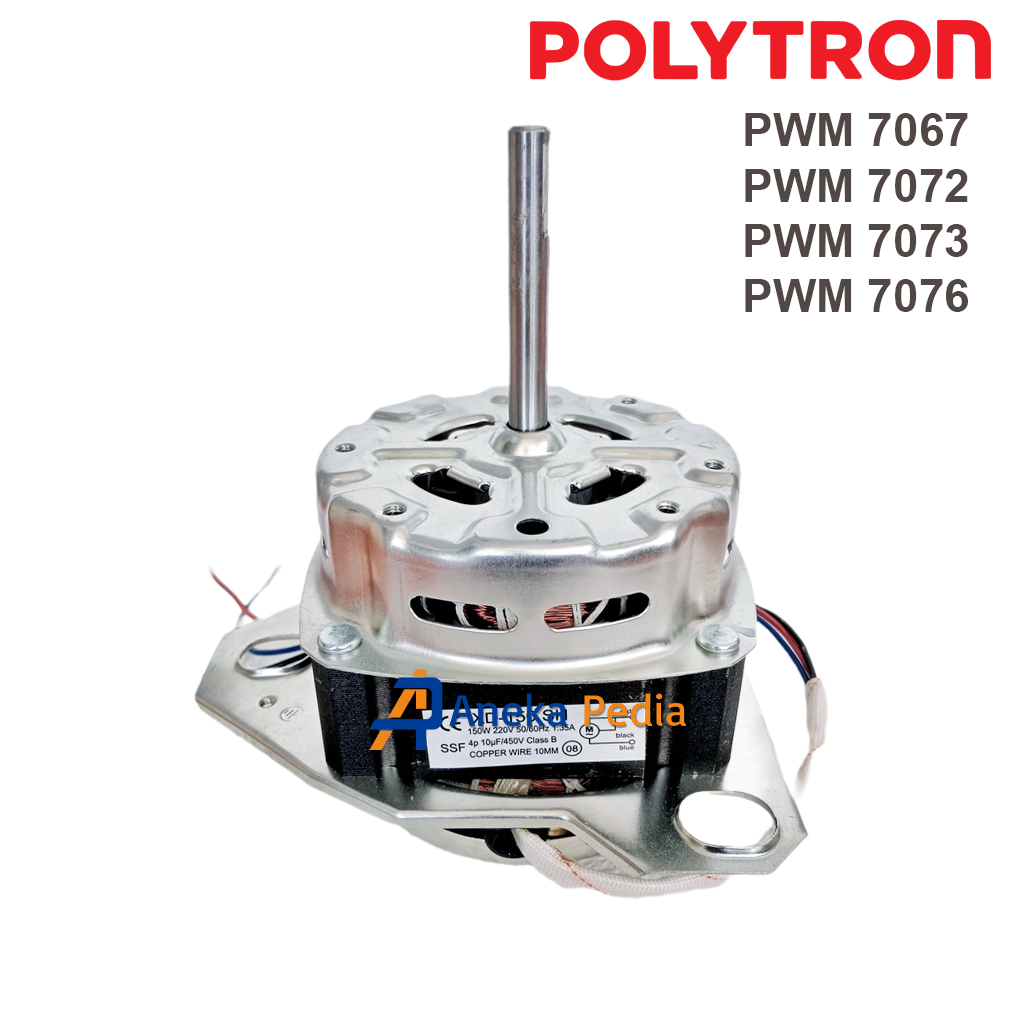 Premium DINAMO WASH POLYTRON 7 Kg PWM 7067 7072 7073 7076 Motor Pencuci Mesin Cuci 2 Tabung Politron
