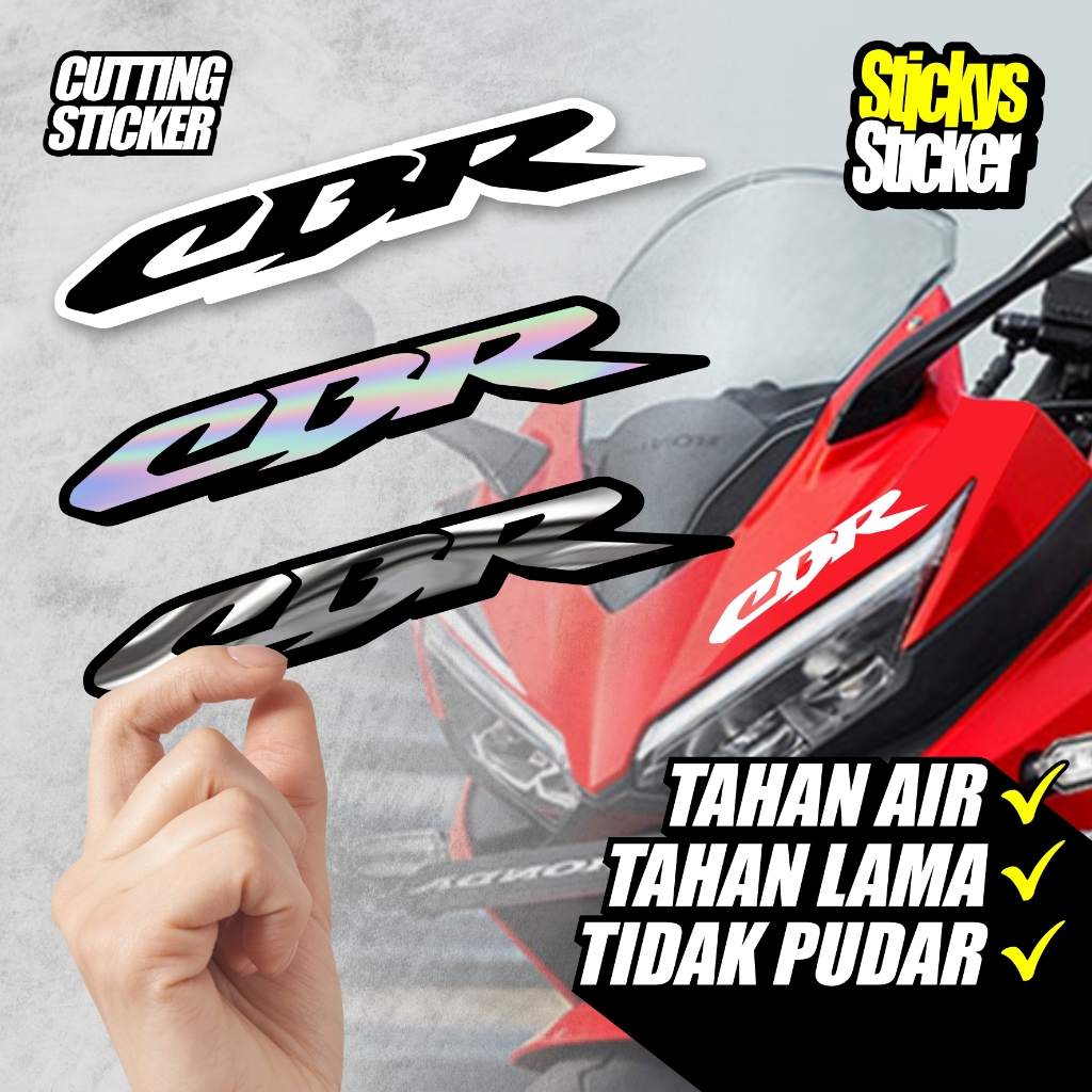 Sticker logo CBR cutting sticker HONDA CBR 6 pilihan warna dan ukuran #1