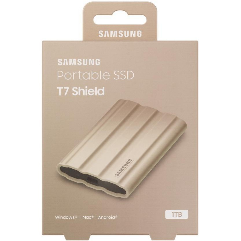 PORTABLE SSD SAMSUNG T7 Beige / black shield / blue / grey