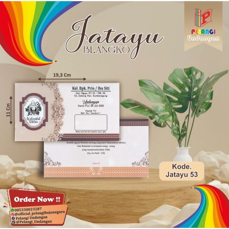 BLANGKO JATAYU 53 | BLANGKO UNDANGAN MURAH