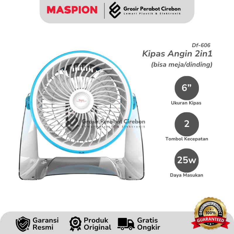 MASPION KIPAS ANGIN DUDUK DF-607 / DF 607 KIPAS ANGIN DUDUK MASPION 2 IN 1