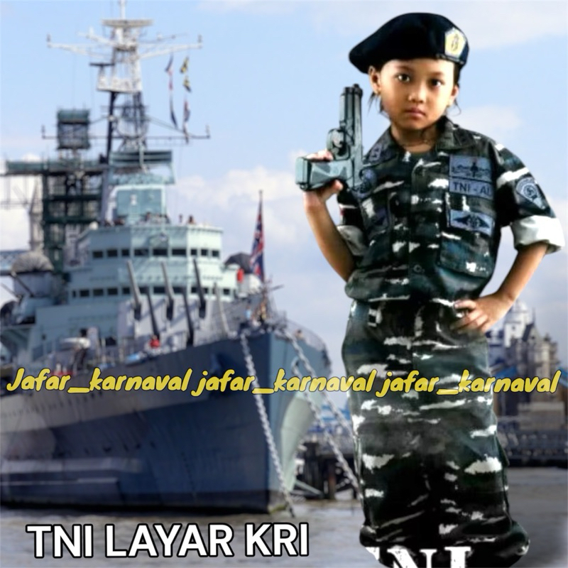 Baju TNI AL Layar anak paud, tk,Sd- kostum TNI AL layar anak cowok  paud, Tk, Sd