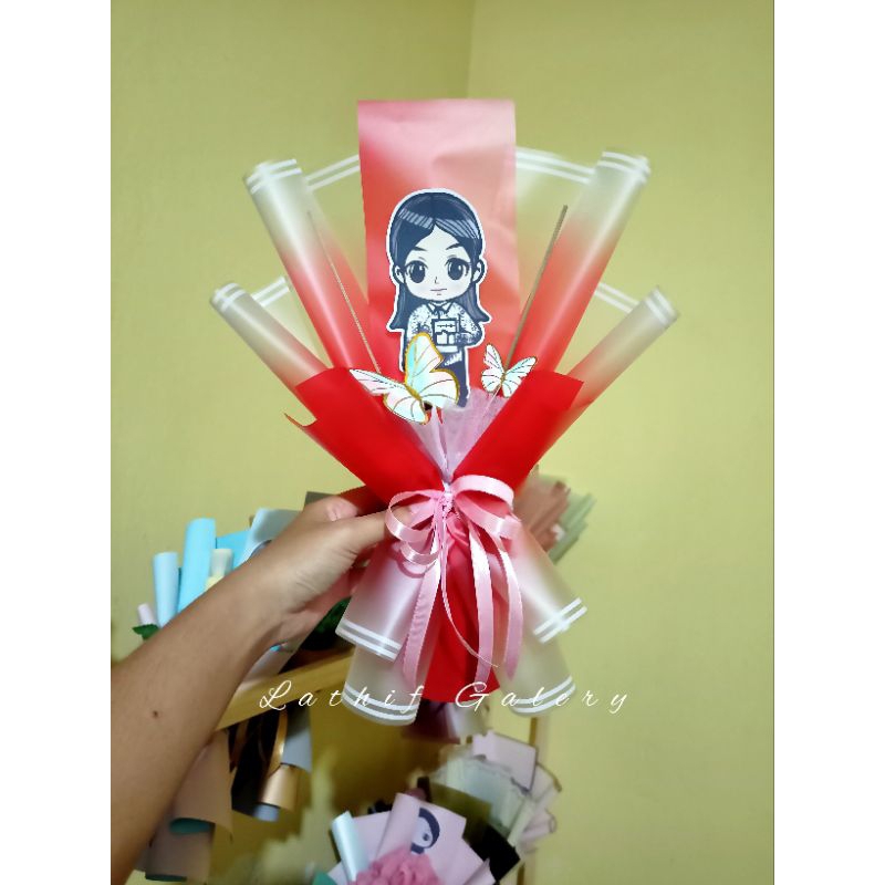 

buket alat tulis / kado hari guru / buket bolpoin / kado ulang tahun / buket kosongan / kerangka buket