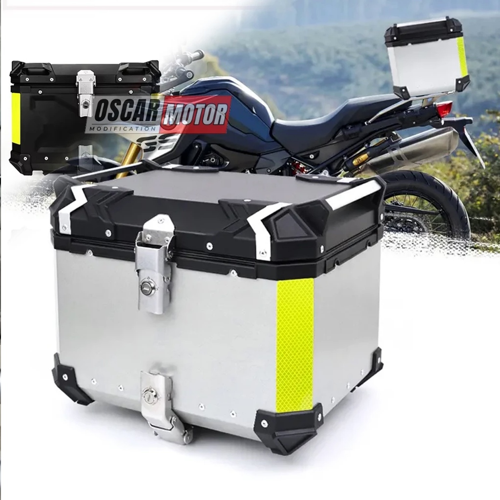 TOPBOX MOTOR KUNCI ALUMINIUM PANNIER 45 LITER + BRACKET KOTAK TOP BOX