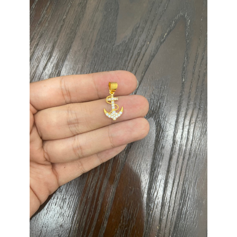 liontin jangkar emas asli kadar 875