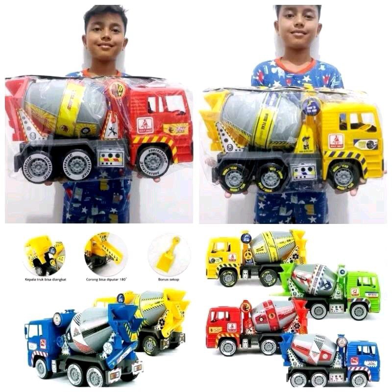 Mainan Truk Molen Jumbo KGP Beton - Mobil Mixer Truck Besar Anak Plastik
