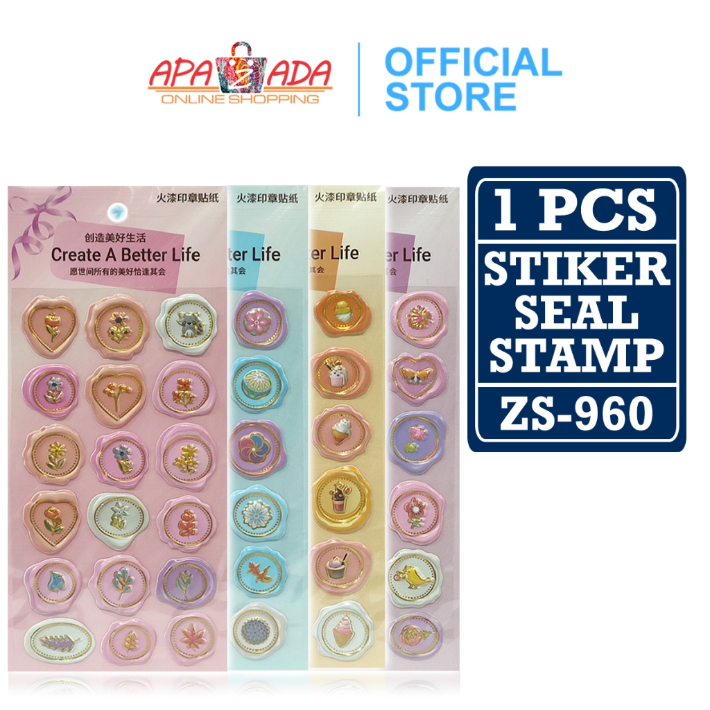 

Apazada - Stiker Wax Seal Stamp [1 Lembar] / Self Adhesive Wax Seal Sticker Tempel ZS-960