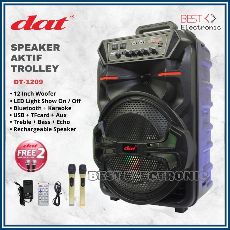 SPEAKER AKTIF TROLLEY 12 INCH DAT DT 1209 DT1209 DT-1209 BLUETOOTH