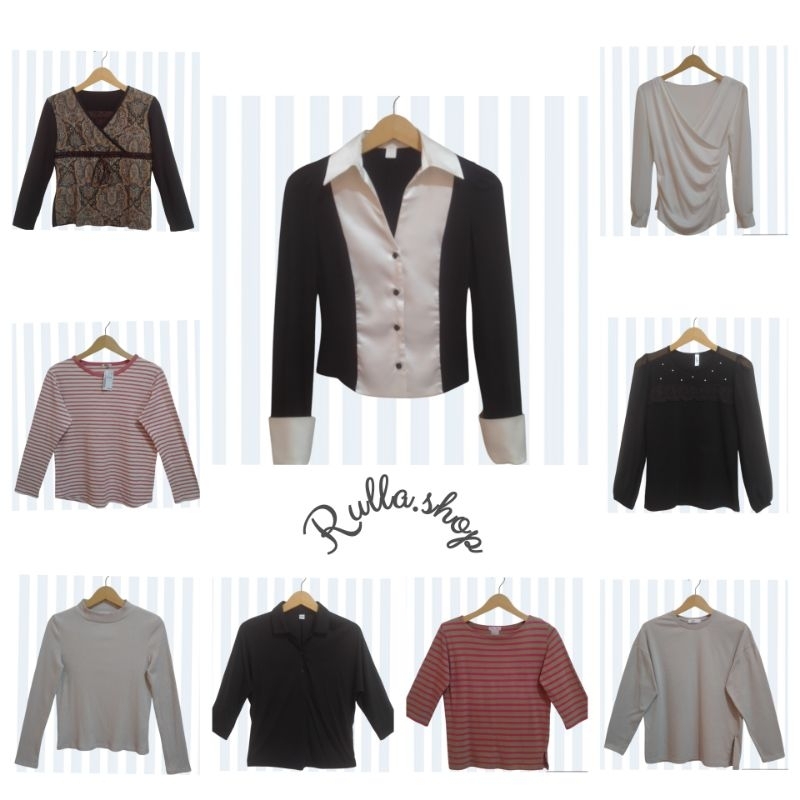 Kaos panjang wanita/Kaos panjang vintage/Kaos 7/8 Wanita