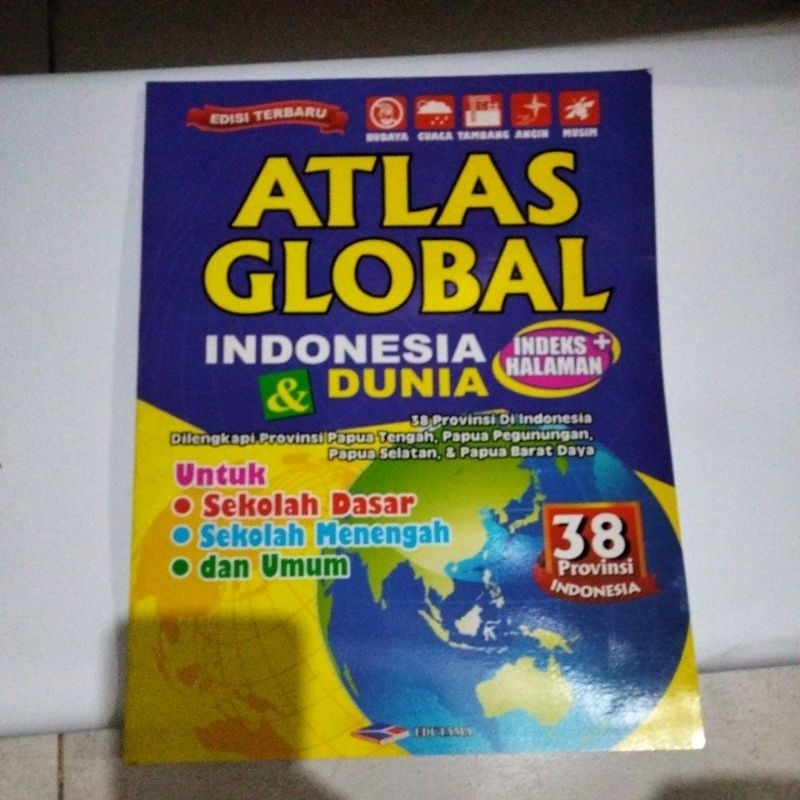 ATLAS LENGKAP GLOBAL INDONESIA & DUNIA(38, provinsi) besar