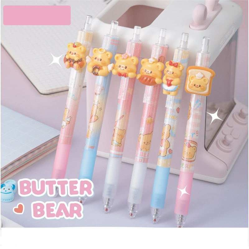 

Butter Bear Pulpen Pen Pena Gel 0.5mm Hitam So Cute #t056