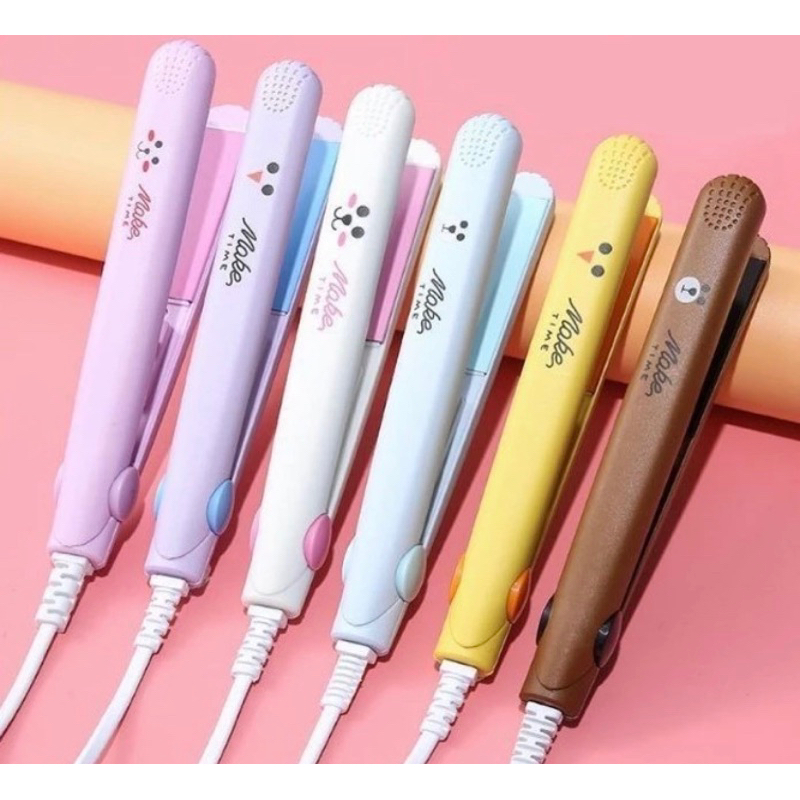 [MADANI] CATOKAN RAMBUT MINI 2IN1 LURUS DAN KERITING MAKE TIME KARAKTER / ALAT CATOKAN RAMBUT LURUS 