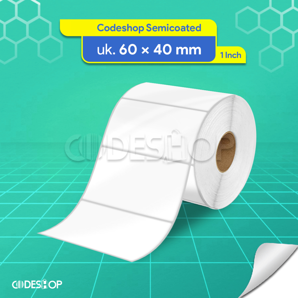

Label Semicoated Ukuran 60 x 40 mm Isi 1300 Pcs Core 1 Inch