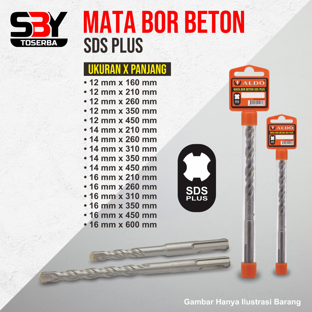 Aldo Mata Bor Beton SDS Plus 12MM 14MM 16MM