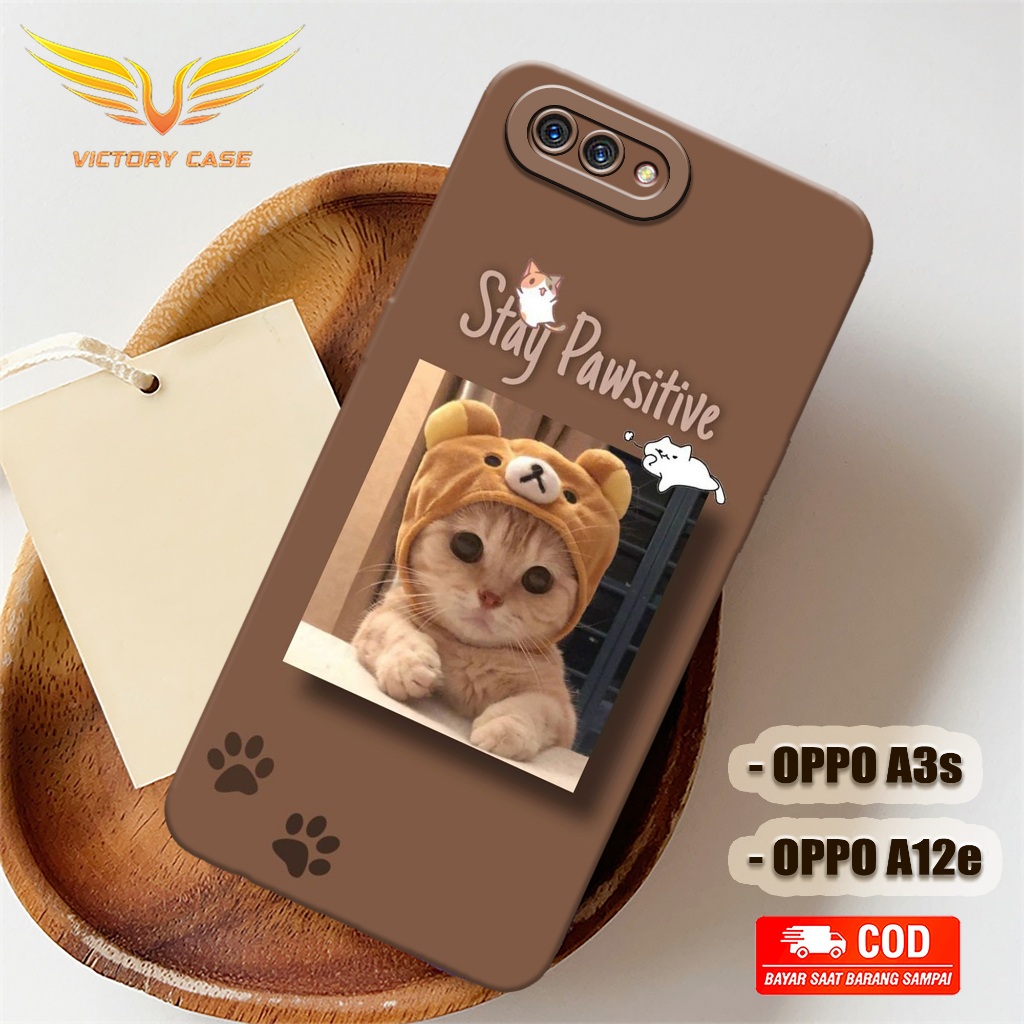 New Kucing Case - Softcase Oppo A3S / A12e Terbaru - Case Hp Oppo A3S / A12e - Casing Oppo A3S / A12