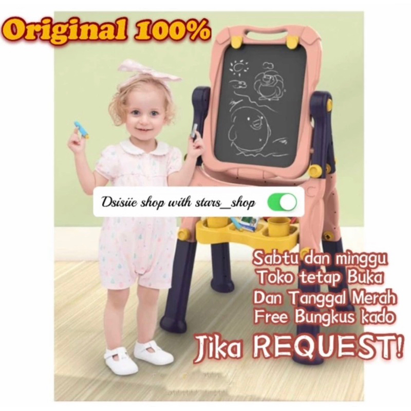 

KIDDY STAR Easel Board 2 in 1 Original - Papan Tulis anak Kiddy Star