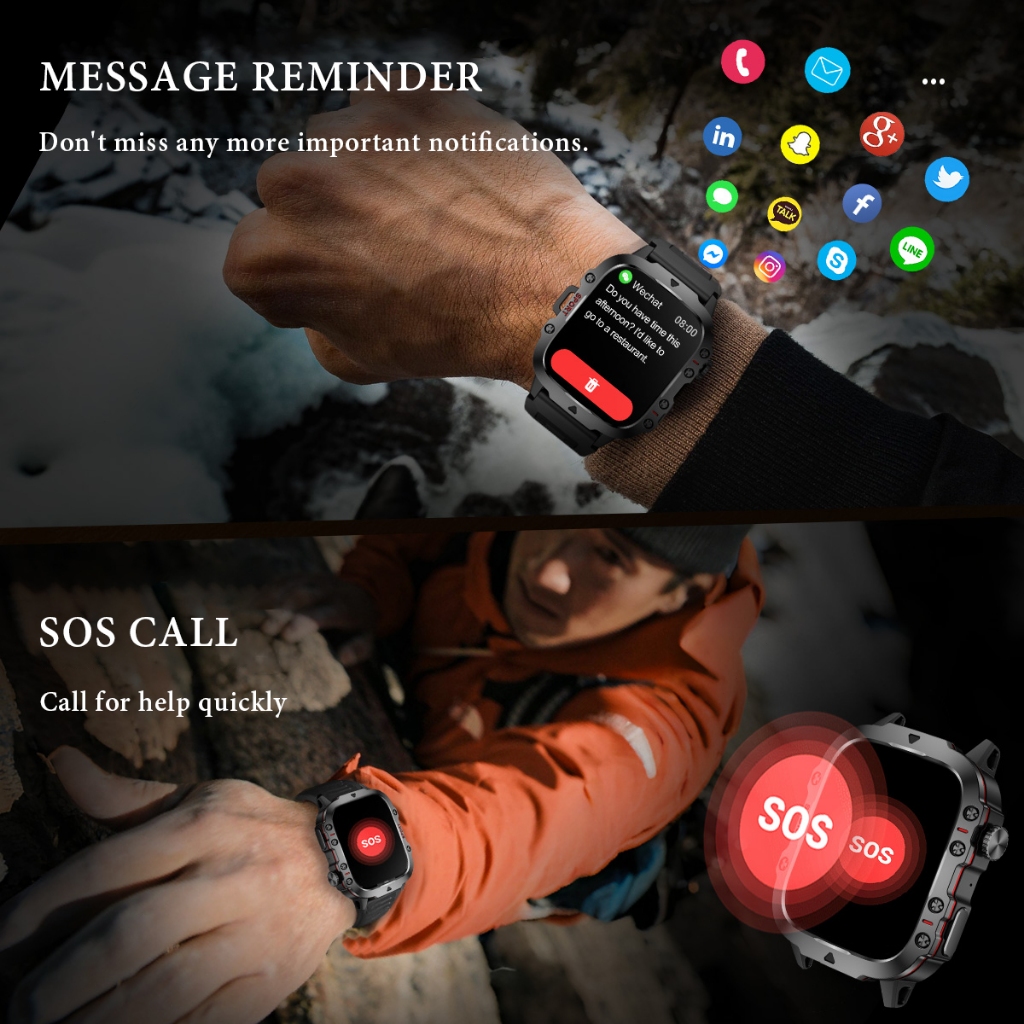 Cuci Gudang Lige Jam Tangan Pintar Olahraga Tahan Air Panggilan Bluetooth Pria 420Mah Pemantauan