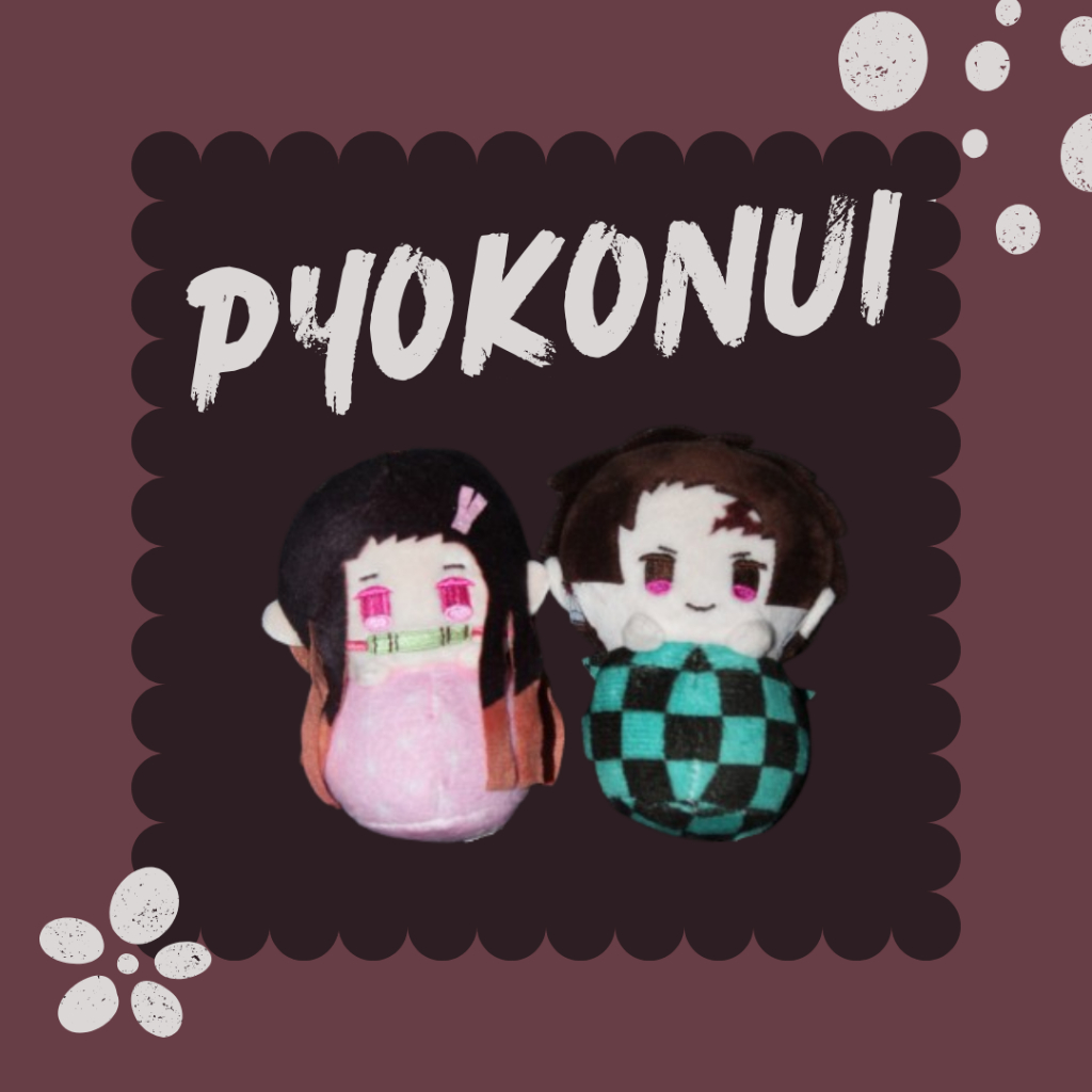 Boneka Plush Mascot - Pyokonui - Tanjiro Kamado - Nezuko Kamado