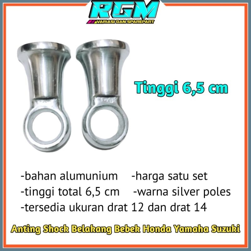 Peninggi Shock Belakang Bebek Anting Shock Bebek Tinggi 6,5 cm Drat 12 Drat 14