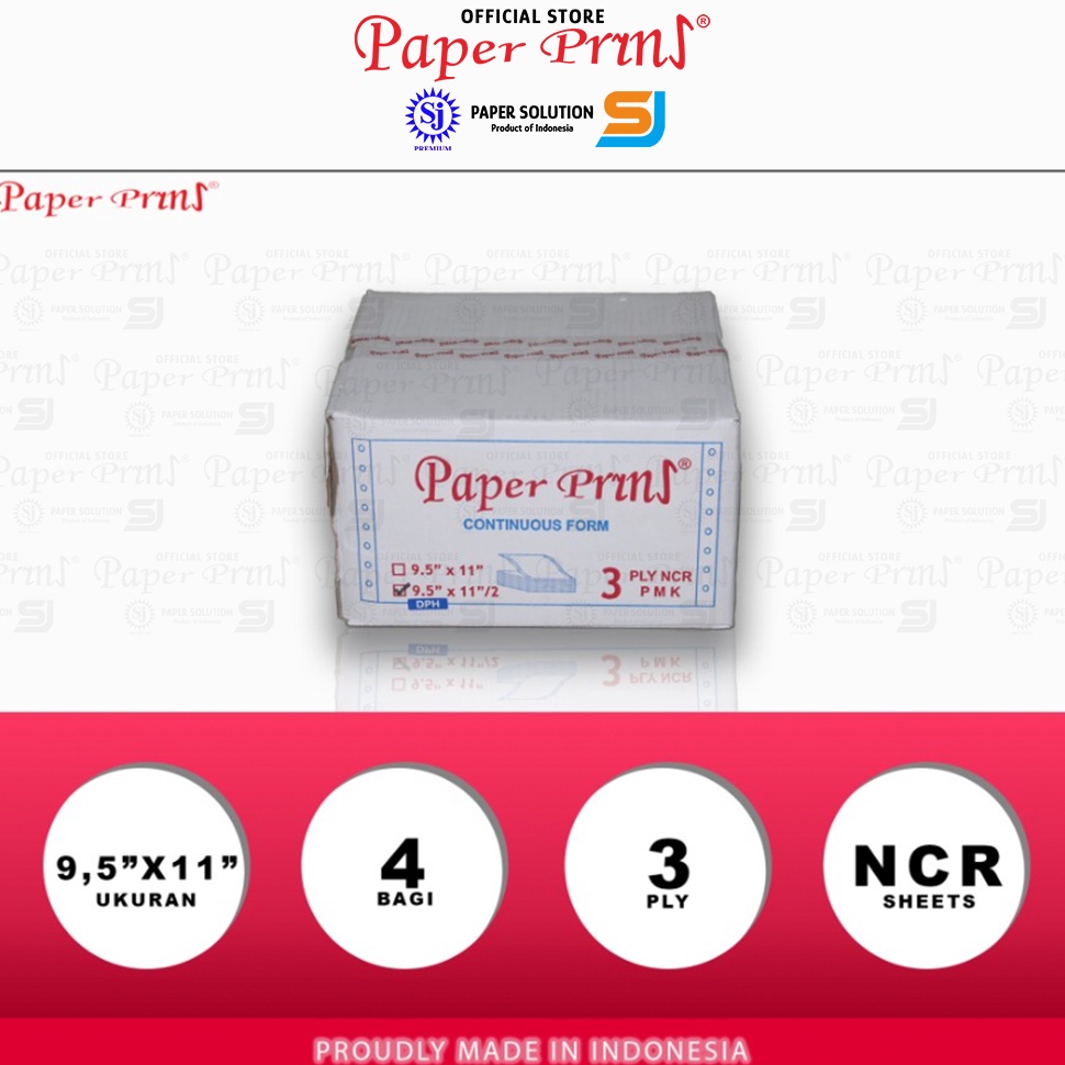 

KODE PRODUK PFV786559 Paperpryns Kertas Continuous Form 3PLY NCR DPH 952 x 112 Bagi 4