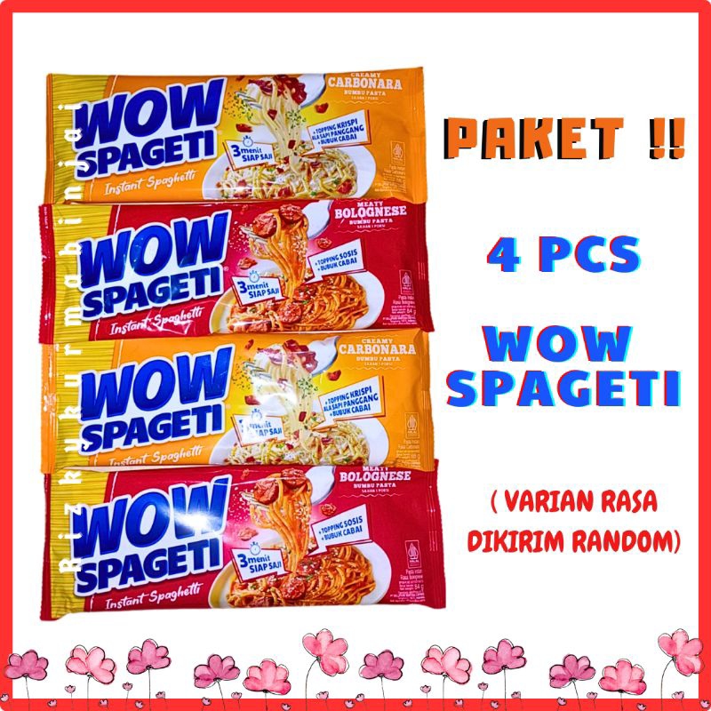 

4PCS WOW SPAGETI PASTA SPAGHETTI INSTAN CARBONARA BOLOGNESE