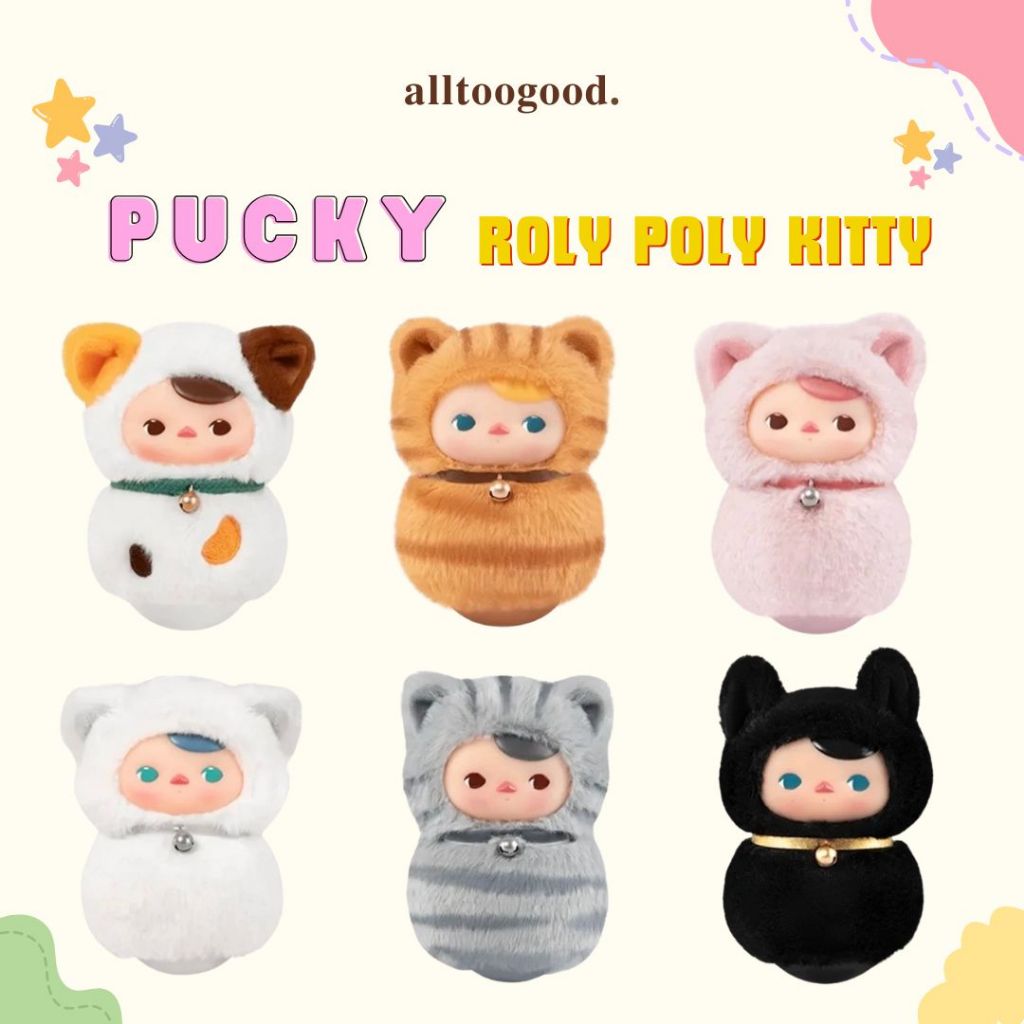 READY STOCK POPMART PUCKY ROLY POLY KITTY SERIES VINYL BLIND BOX BONEKA LALISA