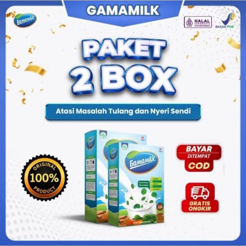 

2 Box Gamamilk - Susu Etawa Gamat Dengan Formulasi Lengkap No.1 Di Indonesia untuk penyembuhan Sendi dan Tulang, Asam Urat, Rematik, Sesak Nafas, Asma, dan Bronkitis