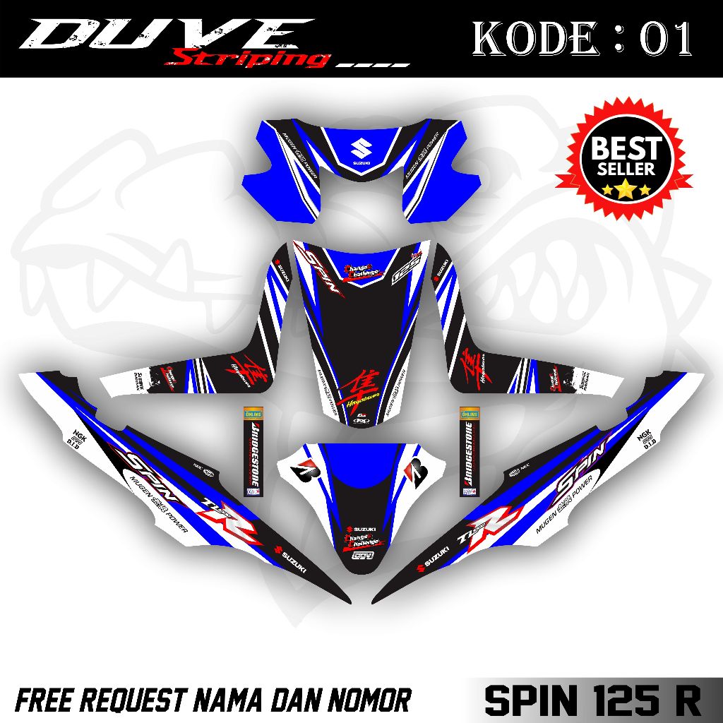 Decal Spin 125 R Full Body - Stiker Decal Spin 125 R. DV.01