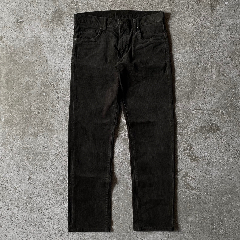 Uniqlo Jeans Slim Straight Corduroy Black