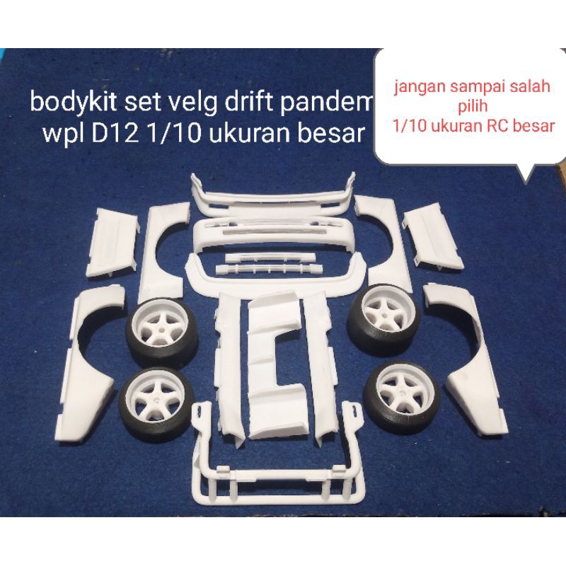bodykit set velg drift pandem wpl D12 1/10 ukuran besar