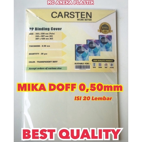 

KODE PRODUK WIK7K9389 Cover Jilid Mika Doff PP Pasir 5 isi 2pc Bantex Daiichi