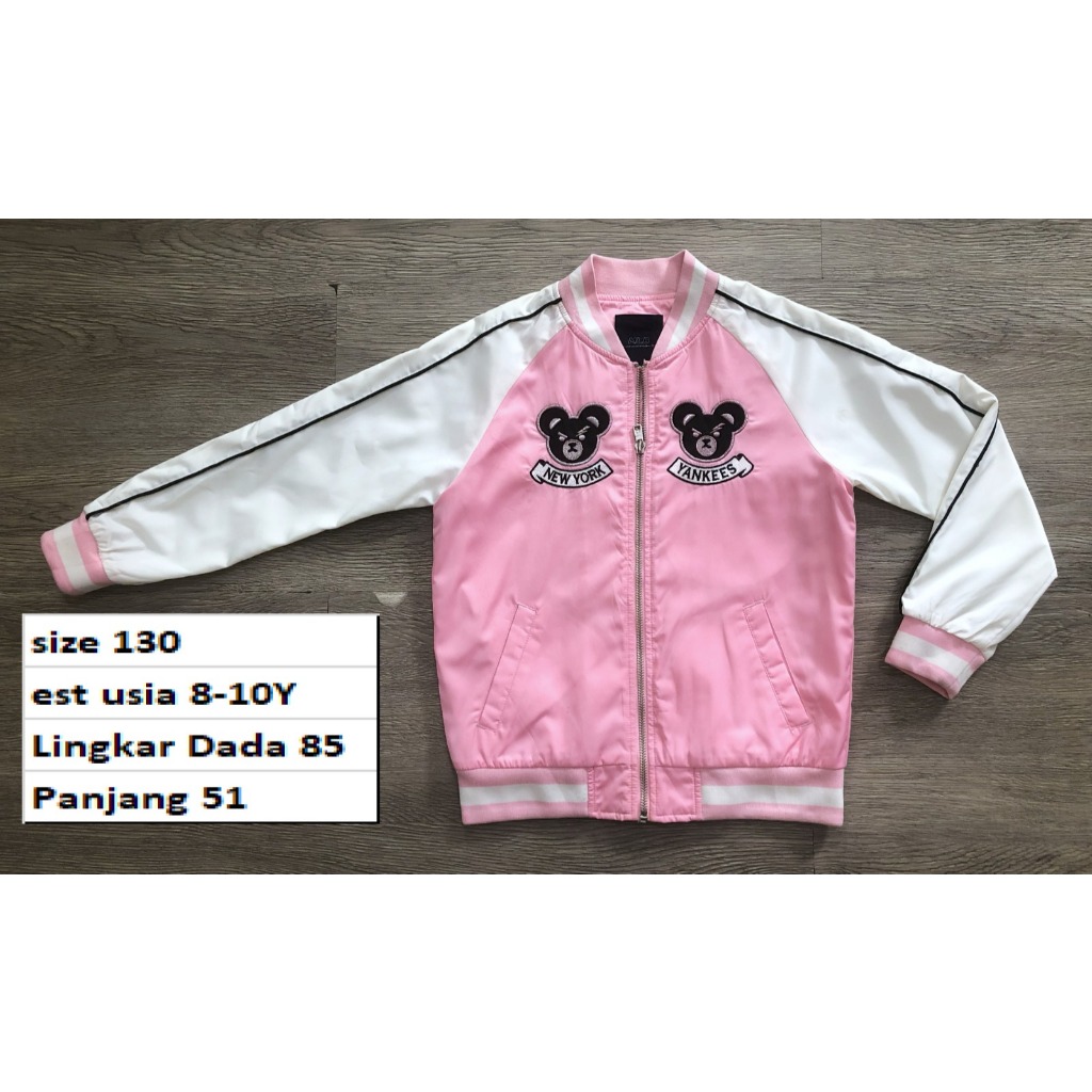 Jaket MLB - NY Jaket Branded Preloved Second Bomber Varsity Outdoor Running Hoodie Waterproof Anak R