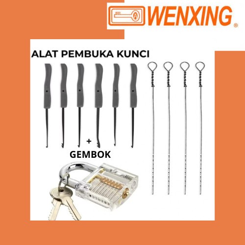 10 Pcs Alat Pembuka Kunci Gembok Pintu Locksmith Tools Door Lock Pick Quick Opener Tools Set Dengan 