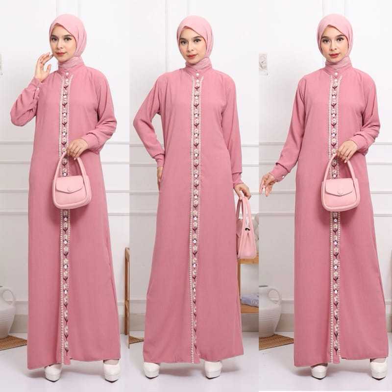 WILDA GAMIS KANCING FULL CRINKLE BORDIR LD 110 | GAMIS WANITA | GAMIS POLOS CRINKLE | GAMIS MUSLIMAH